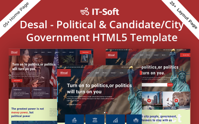 Desal - Politikai és jelölt/városi kormány HTML5 sablonja