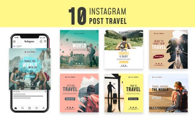 Instagram上关于旅行的特别模板帖子