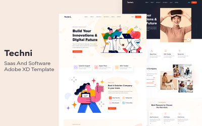 Techni - Saas And Software  Adobe XD Template