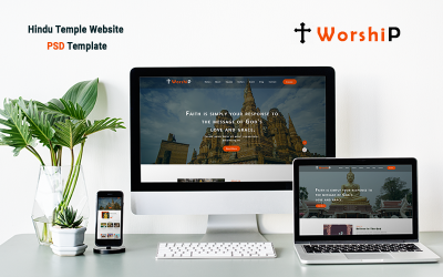 Worship - Hindu  Website PSD Template