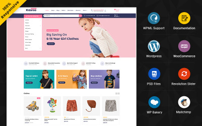 Kidaroo - Багатофункціональний адаптивний магазин WooCommerce для дітей та іграшок