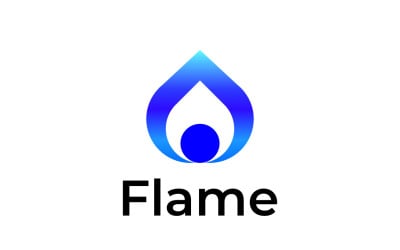 Kék láng - Fire Burn Gradient vállalati logó