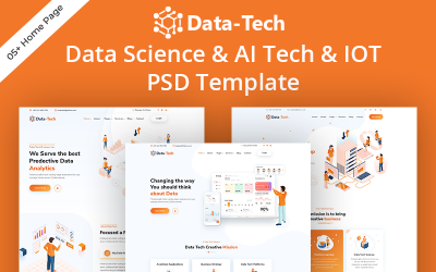 数据技术-数据科学 &amp;amp; Ai Tech PSD模板