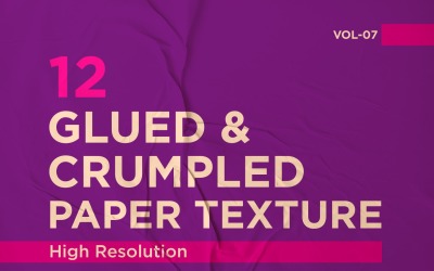 Geklebtes, zerknittertes und zerknittertes Papier Textur Vol 7