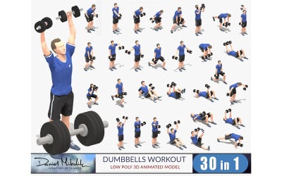 Dumbbells Worksout Animation Bundle