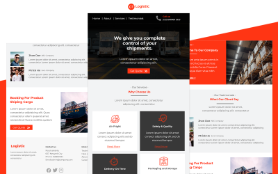 Logistiek - Multifunctionele logistieke bezorging e-mailsjabloon Responsive
