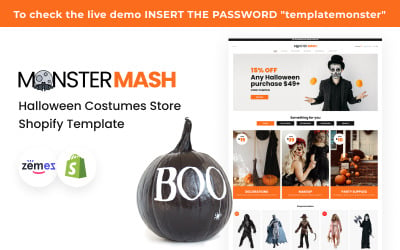 怪物 Mash - Halloween Costumes Store Shopify Template