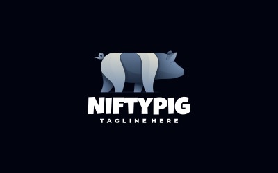 Estilo de logotipo gradiente Nifty Pig
