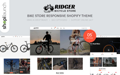 Ridger - Tema Shopify Responsive per il negozio di biciclette