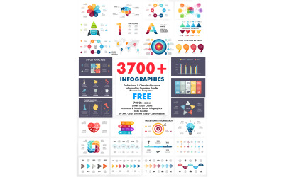 PowerPoint -presentationsmallar och infografiskt megapaket