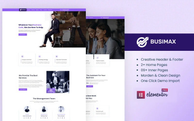 Busimax: kit de Elementor para servicios empresariales y de consultoría listo para usar
