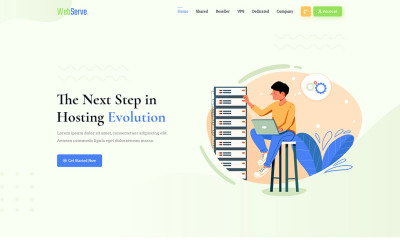 WebServe - Modèle PSD d&amp;#39;hébergement Web moderne