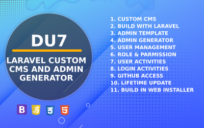 Du7 Laravel cms and Admin Generator