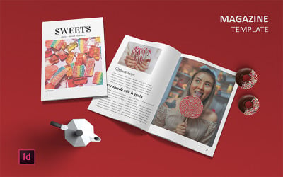 Süßigkeiten - Zeitschriftenvorlage