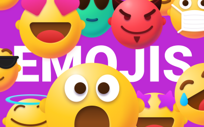 Яркий шаблон набора иконок Emojis