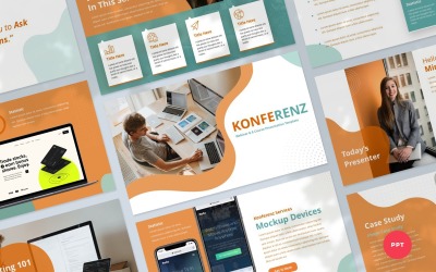 Konferenz - Webinar a Ecourse PowerPoint prezentační šablona