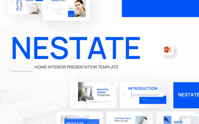 Nestate Home interior clean template PowerPoint presentation