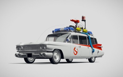 Ecto-1 Ghostbusters 1959 araba 3D modeli