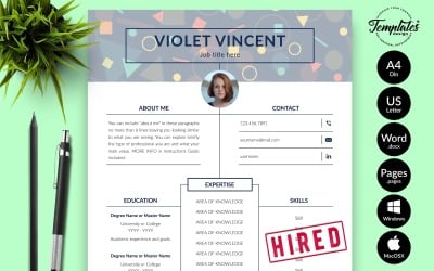 Ella Walker - Creative CV Resume Template with Cover Letter for Microsoft Word &amp;amp; iWork Pages