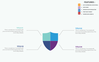 Modèle d&amp;#39;infographie de bouclier