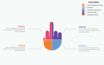 Modèle d&amp;#39;infographie doigt vers le haut