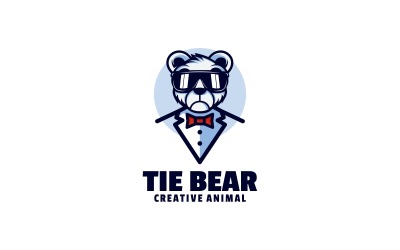Krawatte Bär Einfaches Maskottchen-Logo