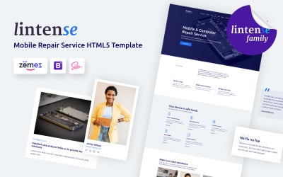 Lintense - Smartphone Repair Company Landing Page Template