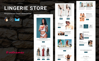 Loja de lingerie - Modelo de boletim informativo por e-mail responsivo