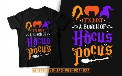 Дизайн футболки Hocus Pocus на Хэллоуин