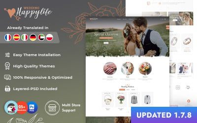 HappyLife Wedding Best of PrestaShop Conversation-friendly Theme