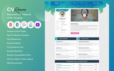 艺术isan - Personal Resume Landing Page HTML5 Template