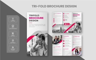Plantilla de diseño de folleto tríptico de negocios creativos