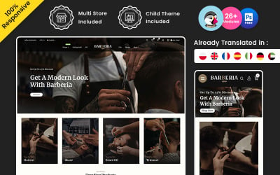 Barberia - Friseursalon und Barber Mehrzweck Responsive Prestashop Store