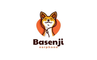 Basenji 狗卡通标志样式