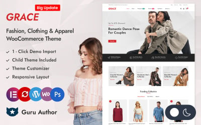The Grace — минимальная адаптивная тема Elementor для магазина модной одежды WooCommerce