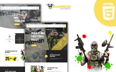 Rangun Air Soft Paint球 Extreme Sports Club HTML5 Website Template