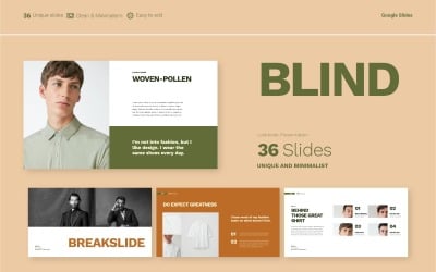 Blind - Modelo de apresentação do catálogo de moda Google Slides