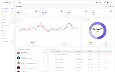 Opatix - Admin &amp;amp; Dashboard Template