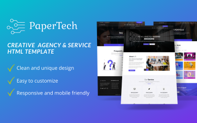 PaperTech- IT解决方案 &amp;amp; 多用途HTML5网站模板