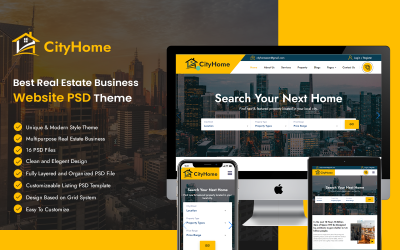 City首页 Real Estate PSD Theme