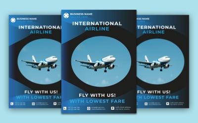 国际航空公司传单模板