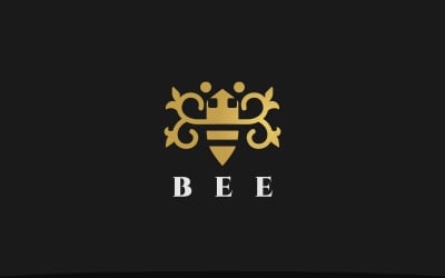 优雅的豪华蜜蜂标志模板