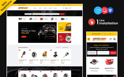 AutoTower – Autó és tartalék autószerszám többcélú OpenCart üzlet