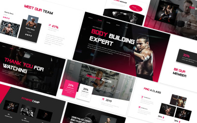 Powerpoint-presentatiesjabloon voor bodybuilding