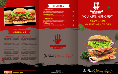 Restaurant menu :  Fast Food  Trifold Food Menu