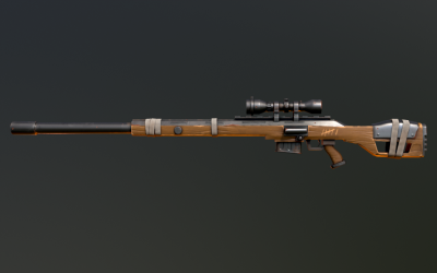 SVD Stylized Sniper Gun Low Poly Game Ready