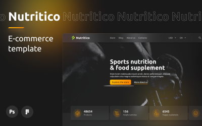 Nutritico — шаблон дизайну магазину спортивного харчування та харчових добавок для WooCommerce