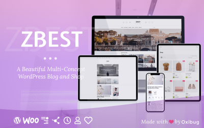 ZBest — мультиконцептуальная тема блога WordPress и магазин для писателей и блоггеров