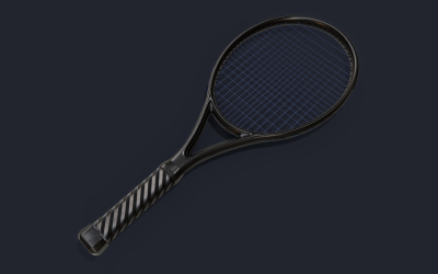 网球拍的低聚3d模型