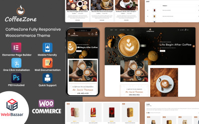 CoffeeZone - Cafe &amp;amp; 咖啡WooCommerce主题